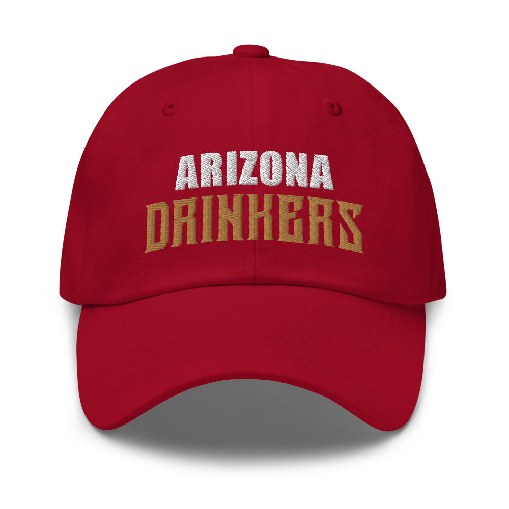 Dad hat with Arizona Drinkers in Brown Color on Front