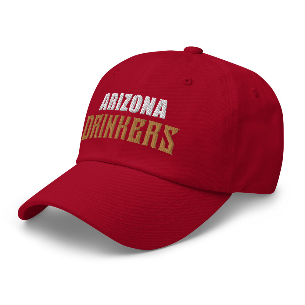 Dad hat with Arizona Drinkers in Brown Color on Front