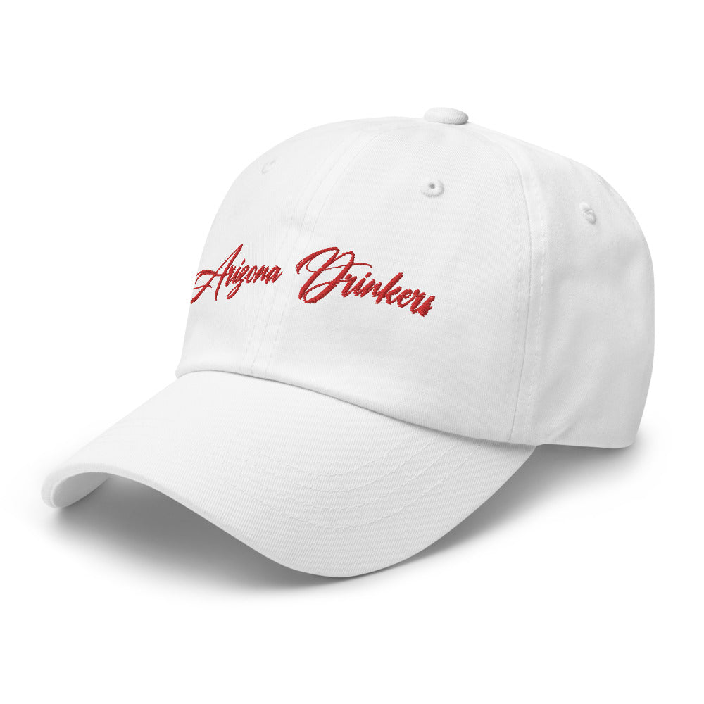 Dad hat with Arizona Drinkers in Red Color on Front