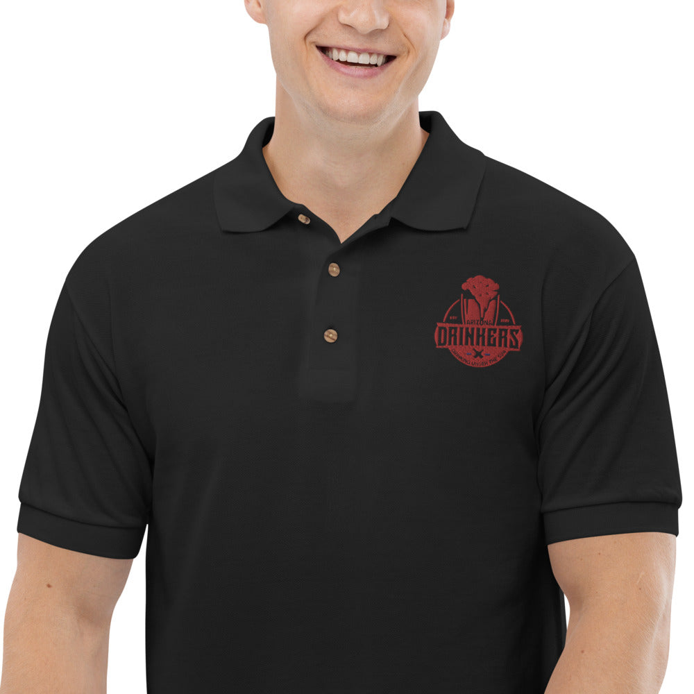 Embroidered Polo Shirt with Arizona drinkers Logo