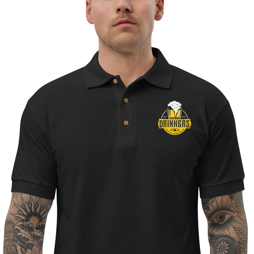 Embroidered Polo Shirt  with Arizona Drinkers Logo on left chest