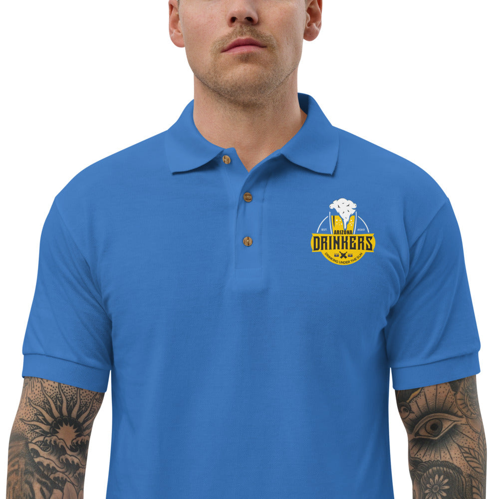 Embroidered Polo Shirt  with Arizona Drinkers Logo on left chest