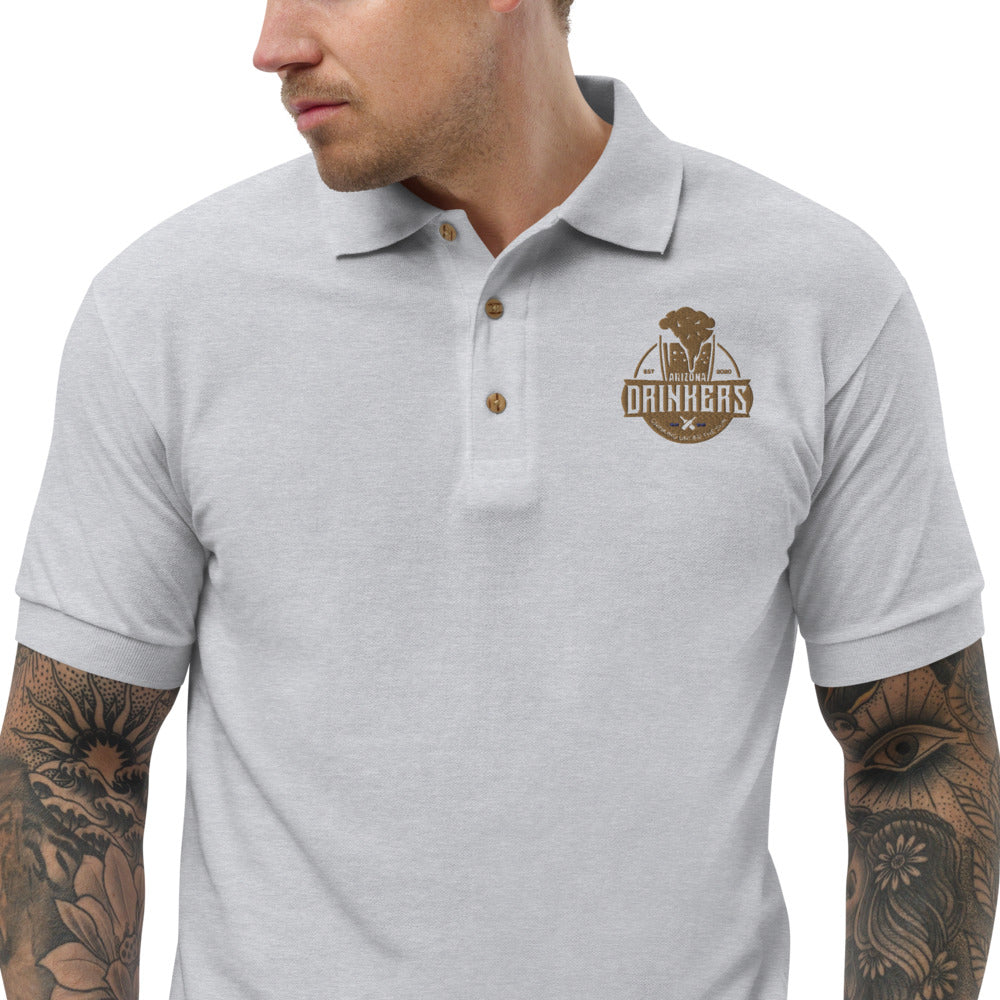 Embroidered Polo Shirt with Arizona Drinkers Logo on left chest