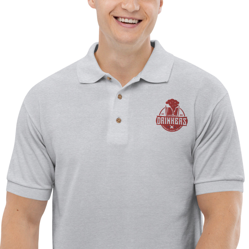 Embroidered Polo Shirt with Arizona drinkers Logo