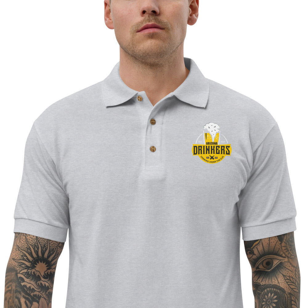 Embroidered Polo Shirt  with Arizona Drinkers Logo on left chest