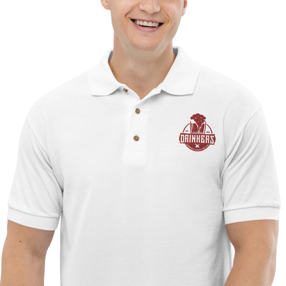 Embroidered Polo Shirt with Arizona drinkers Logo