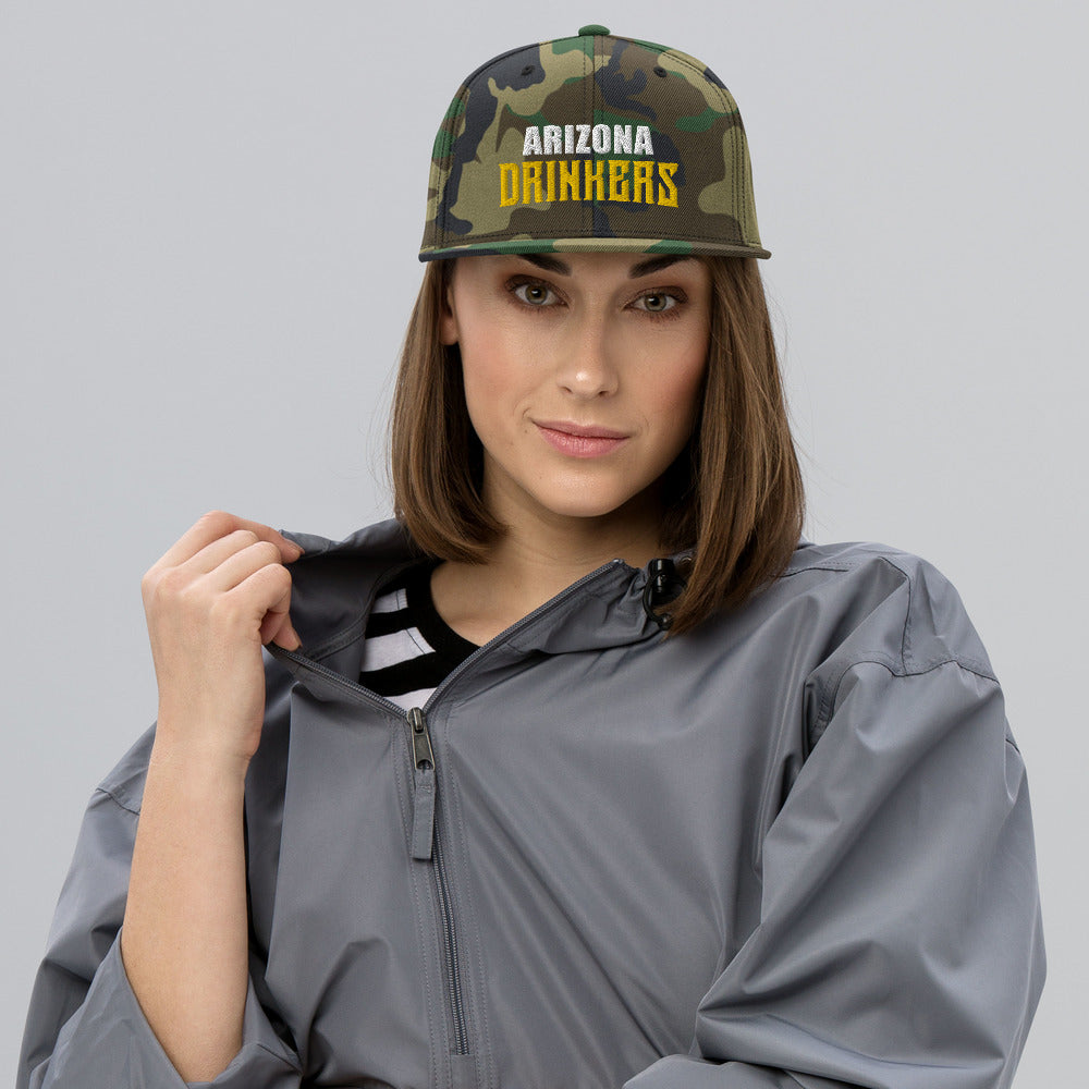 Snapback Hat with Arizona Drinkers in Yellow Color on Front