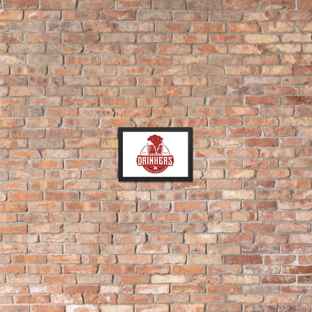 Framed matte paper poster with Arizona Drinkers Logo