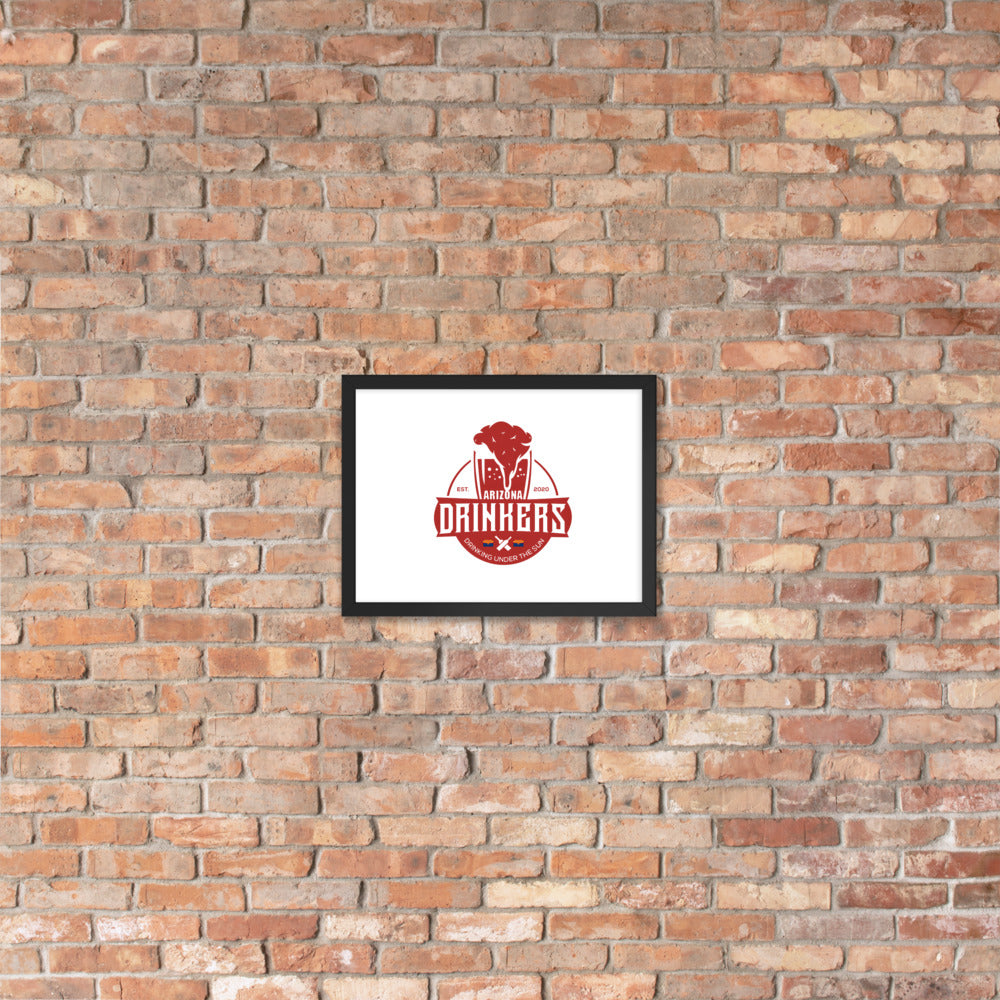 Framed matte paper poster with Arizona Drinkers Logo