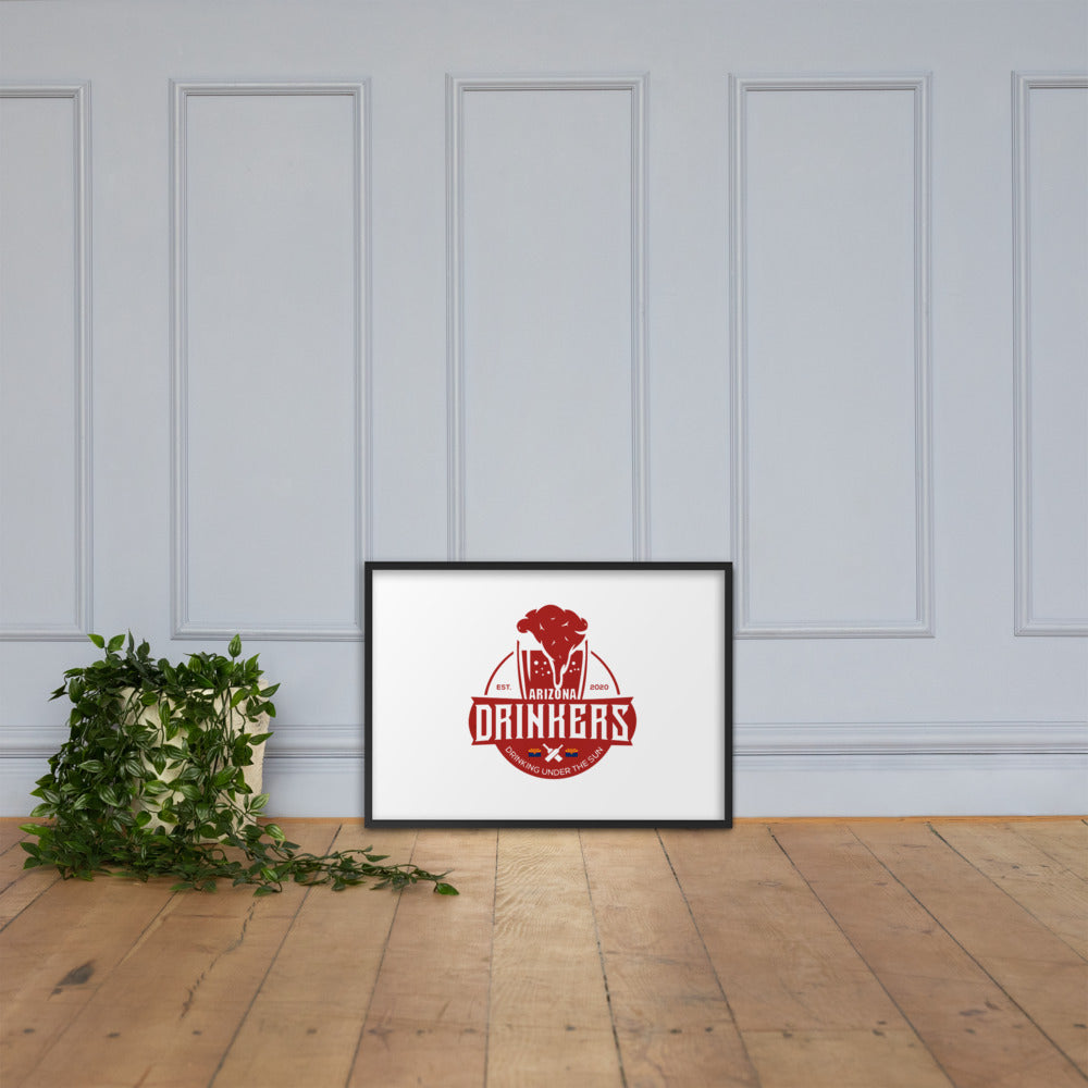 Framed matte paper poster with Arizona Drinkers Logo