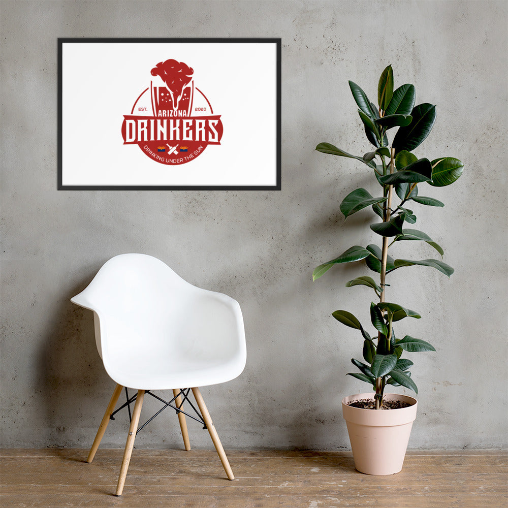 Framed matte paper poster with Arizona Drinkers Logo