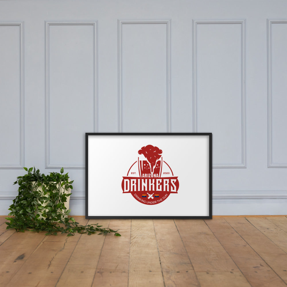 Framed matte paper poster with Arizona Drinkers Logo