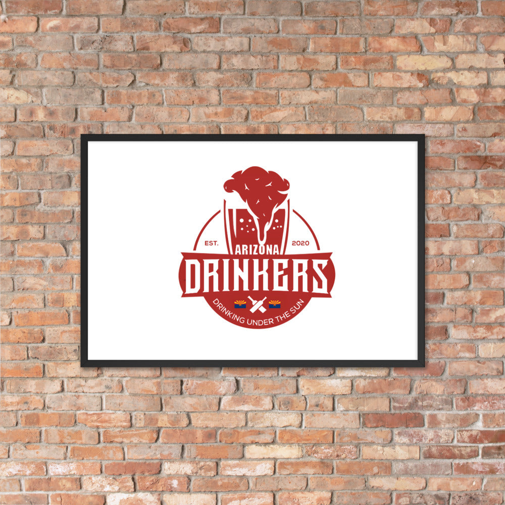 Framed matte paper poster with Arizona Drinkers Logo