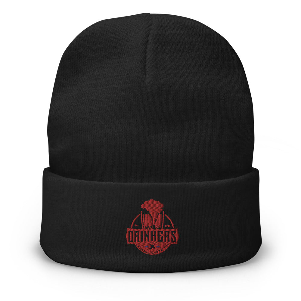 Embroidered Beanie with Arizona Drinkers Logo in Red Color on Front