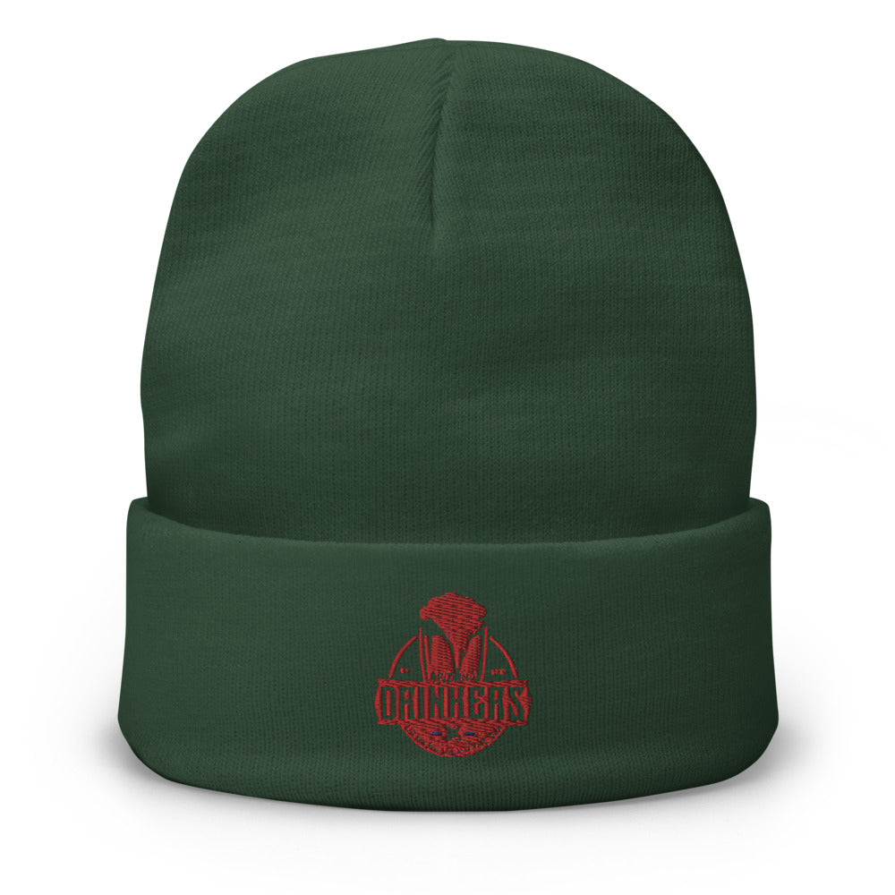 Embroidered Beanie with Arizona Drinkers Logo in Red Color on Front