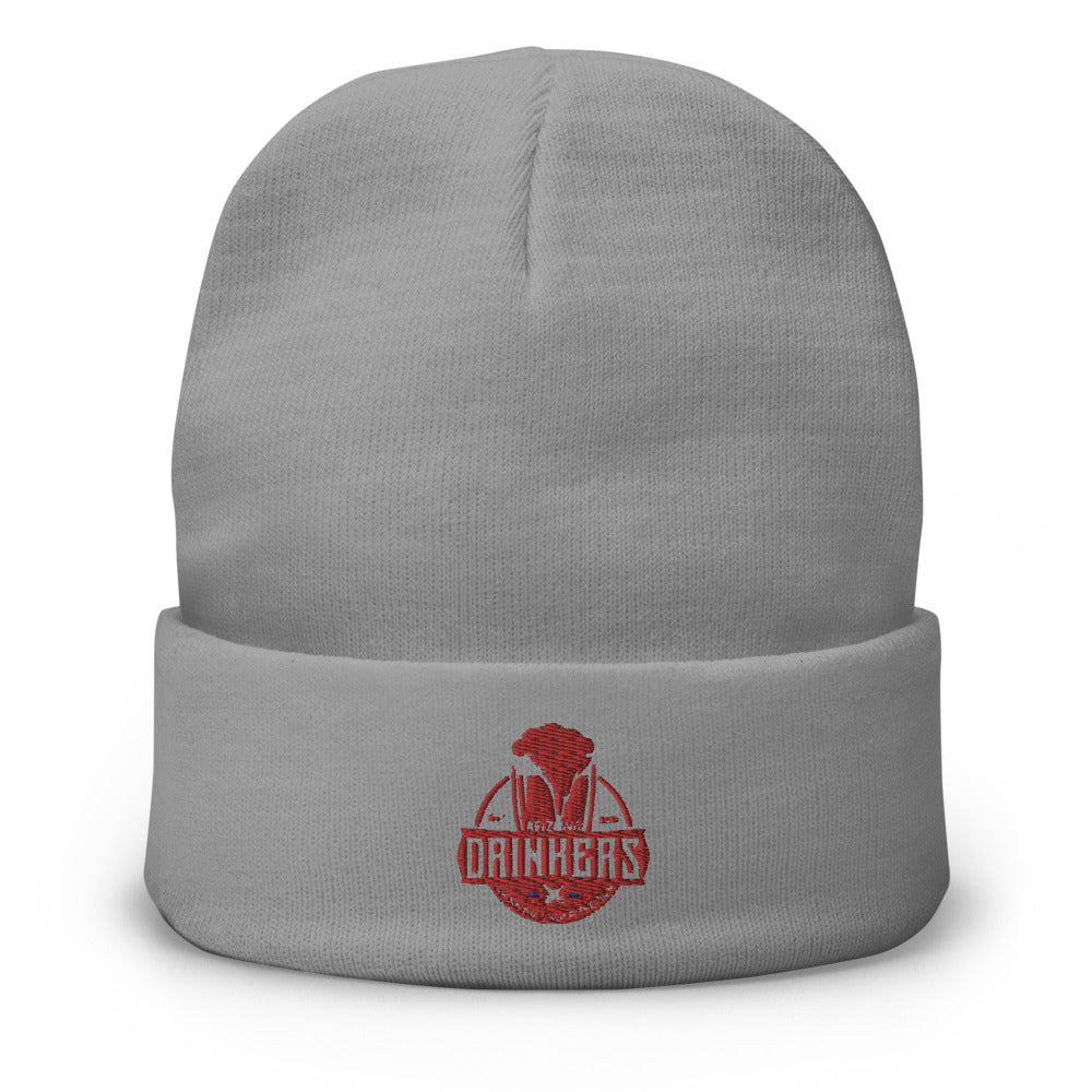 Embroidered Beanie with Arizona Drinkers Logo in Red Color on Front