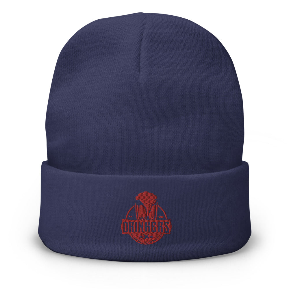 Embroidered Beanie with Arizona Drinkers Logo in Red Color on Front