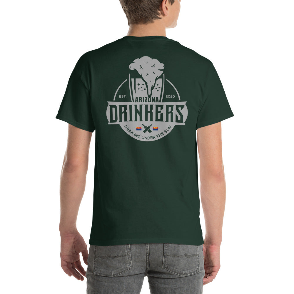 Short Sleeve T-Shirt with Arizona Text on Front and Arizona Drinkers Logo on Back