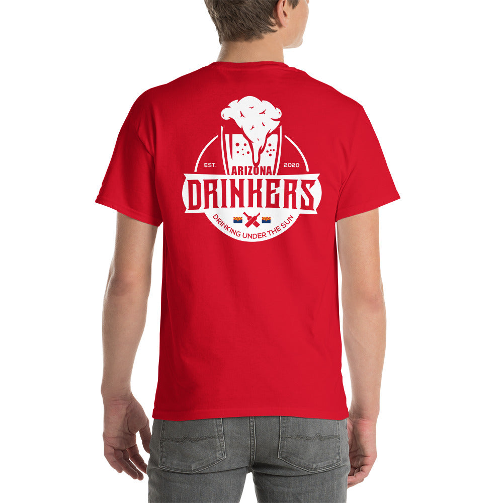 Short Sleeve T-Shirt with Arizona Text on Front and Arizona Drinkers Logo on Back