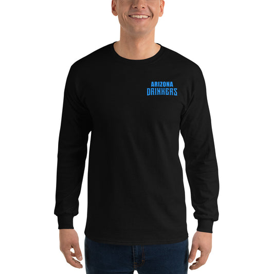 Men’s Long Sleeve Shirt with Arizona Text on Front and Arizona Drinkers Logo on Back