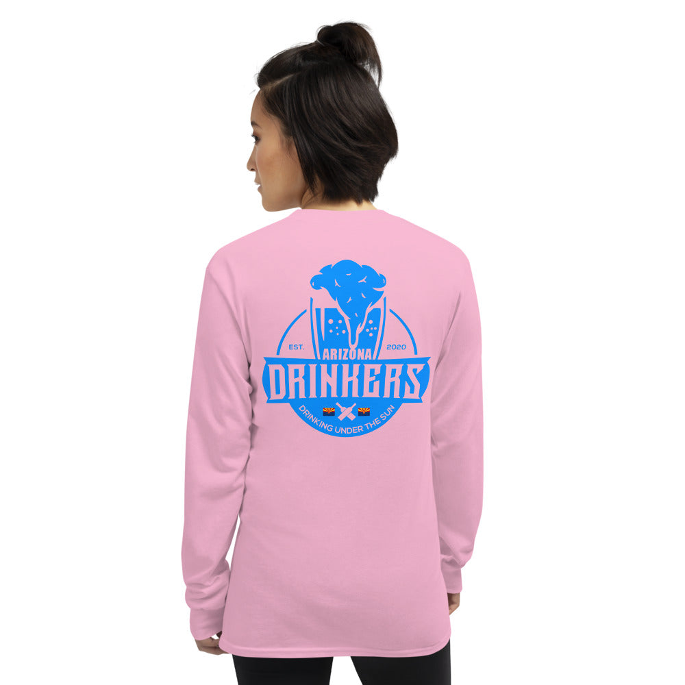 Women’s Long Sleeve Shirt  with Arizona Text on Front and Arizona Drinkers Logo on Back