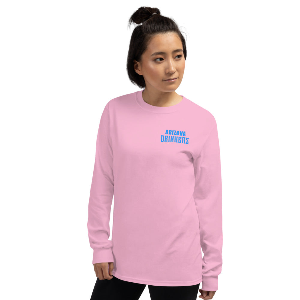 Women’s Long Sleeve Shirt  with Arizona Text on Front and Arizona Drinkers Logo on Back