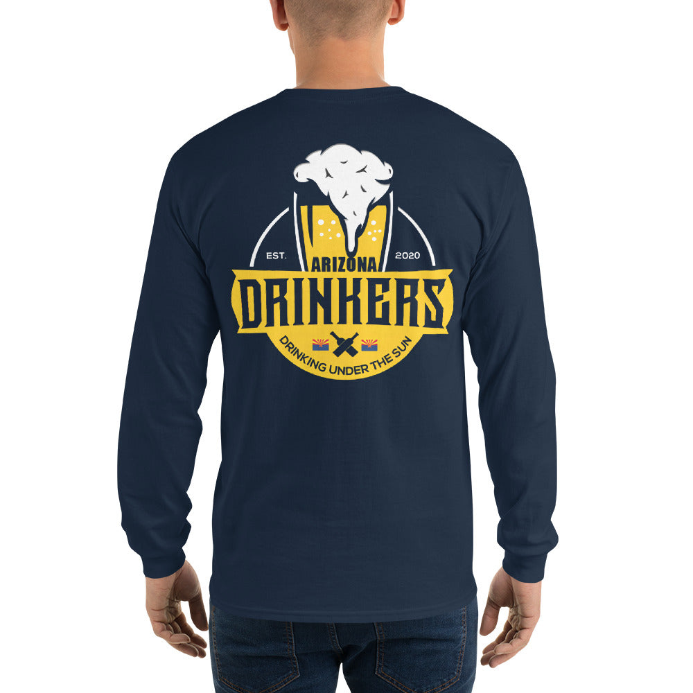 Men’s Long Sleeve Shirt with Arizona Drinkers Logo On Back