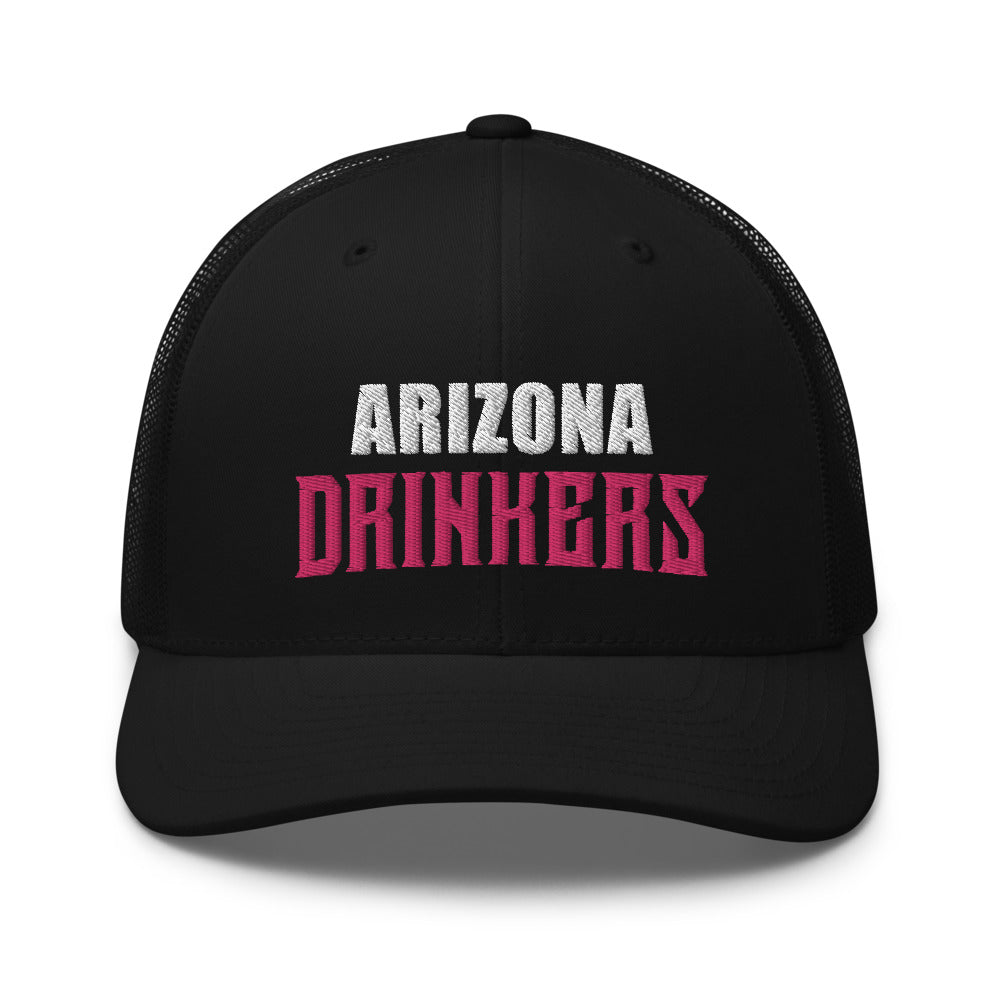 Trucker Cap with Arizona Drinkers in Pink Color on Front