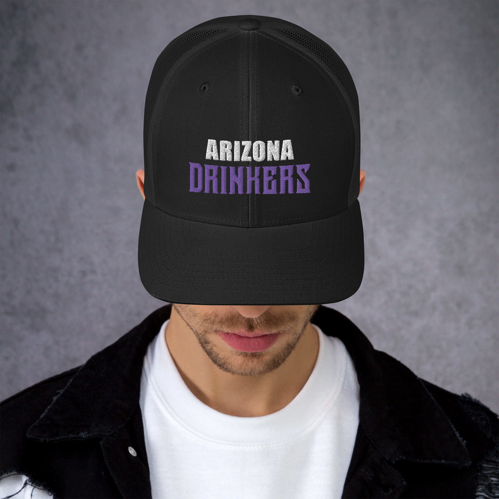 Trucker Cap with Arizona Drinkers in Violet Color on Front