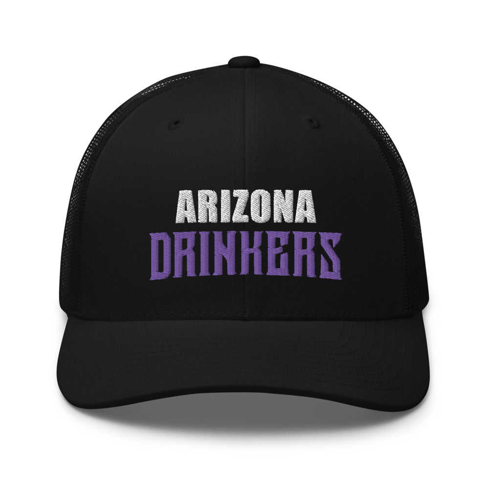 Trucker Cap with Arizona Drinkers in Violet Color on Front