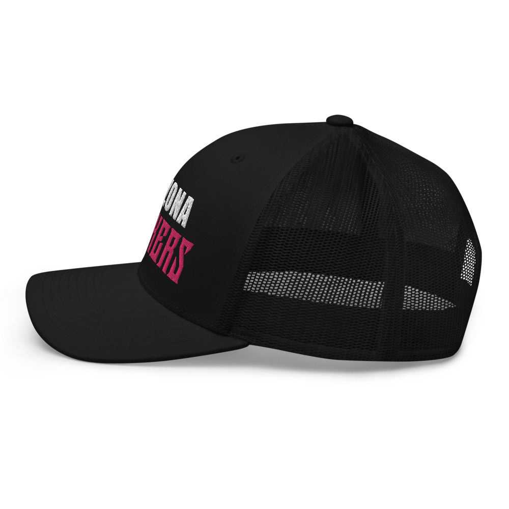 Trucker Cap with Arizona Drinkers in Pink Color on Front