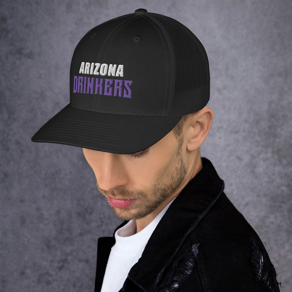 Trucker Cap with Arizona Drinkers in Violet Color on Front