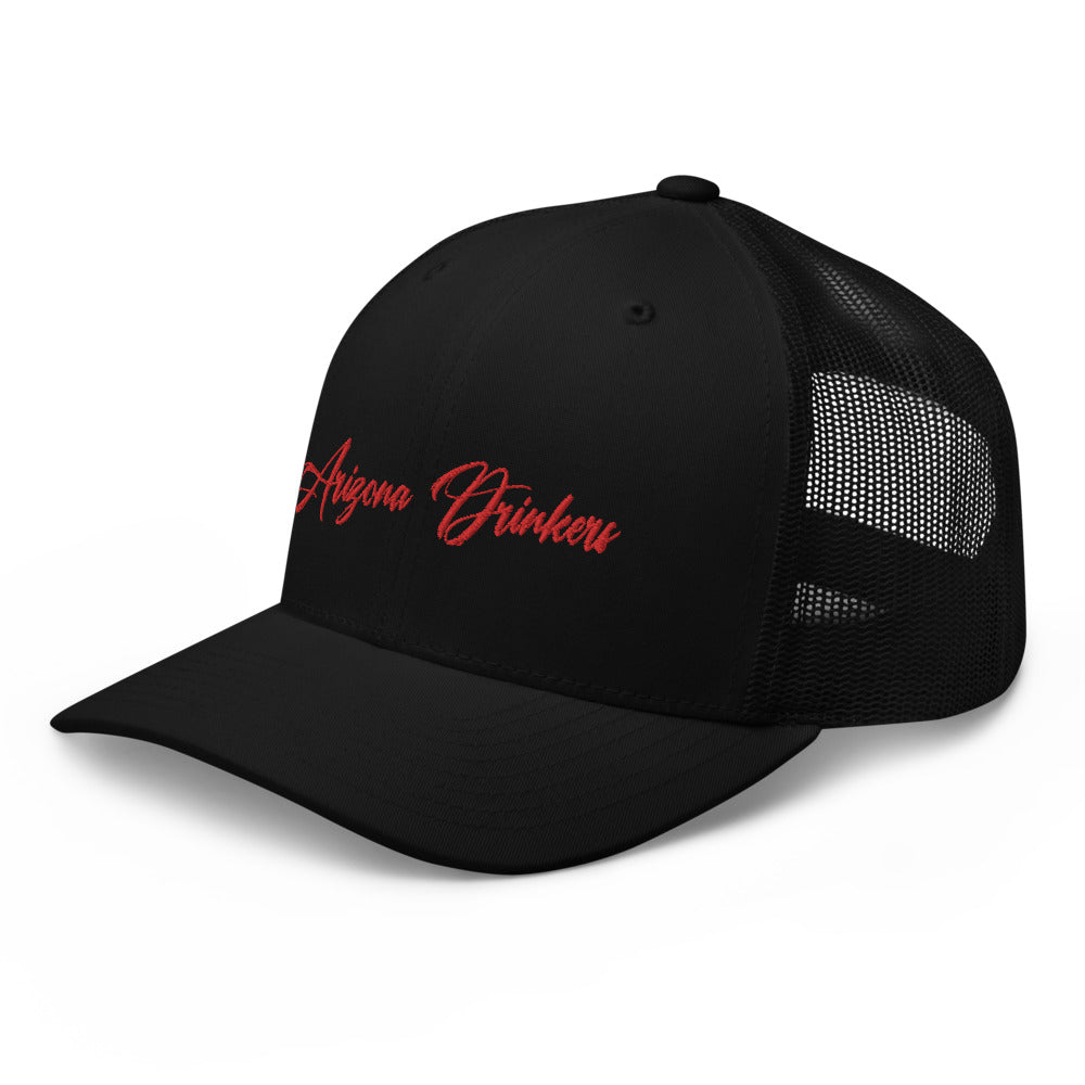 Trucker Cap with Arizona Drinkers in Red Color on Front