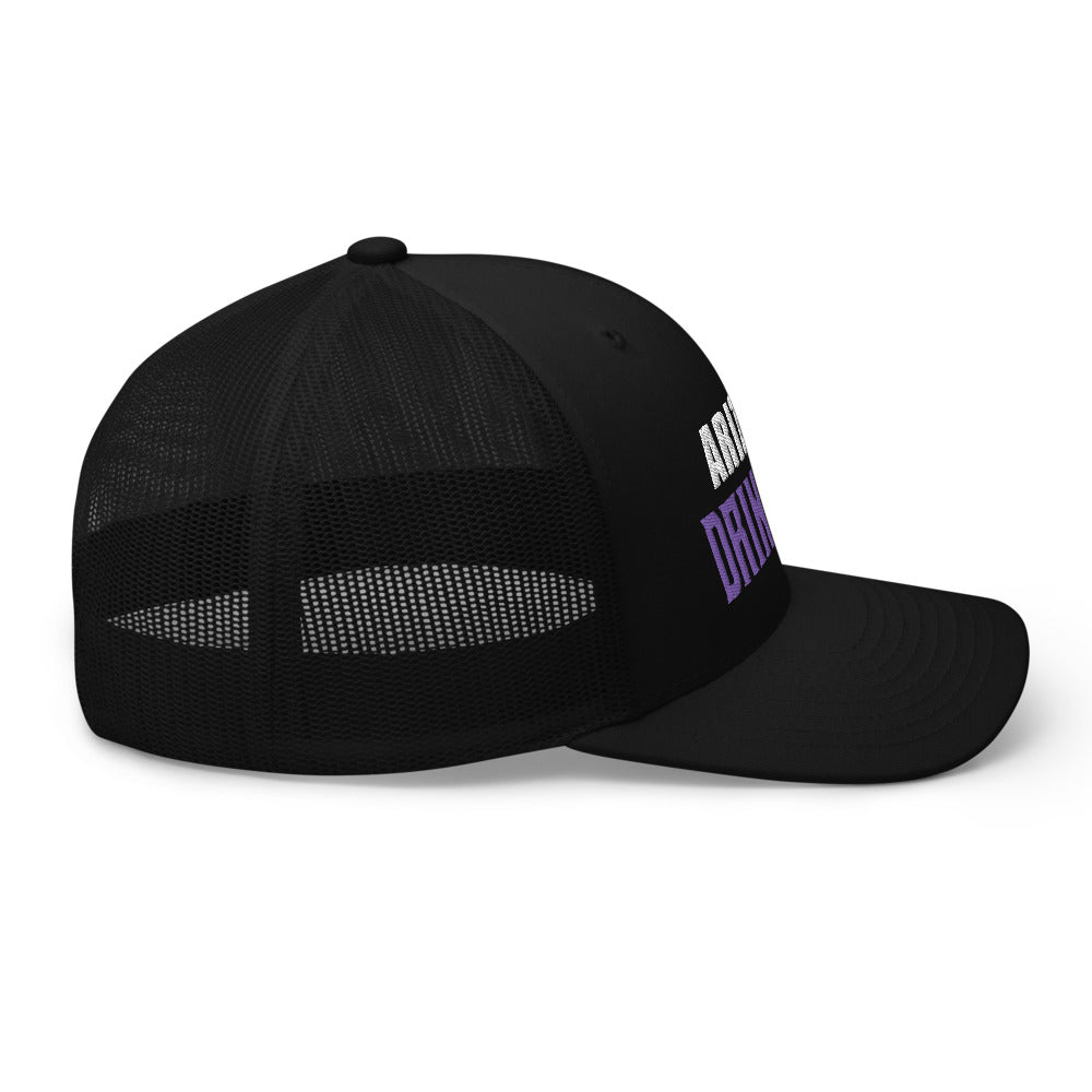 Trucker Cap with Arizona Drinkers in Violet Color on Front