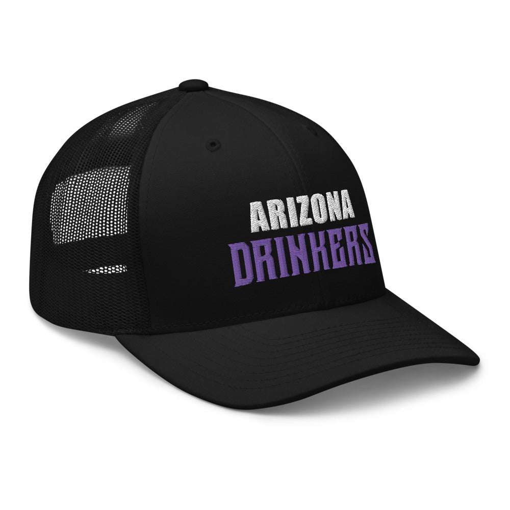 Trucker Cap with Arizona Drinkers in Violet Color on Front