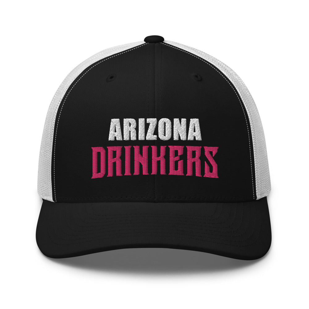 Trucker Cap with Arizona Drinkers in Pink Color on Front