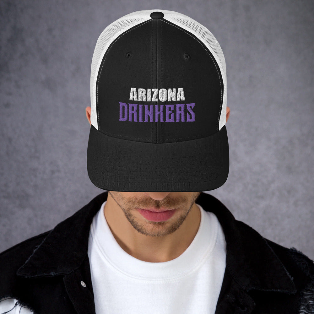 Trucker Cap with Arizona Drinkers in Violet Color on Front