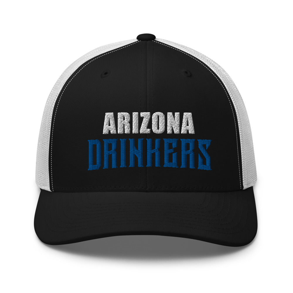 Trucker Cap with Arizona Drinkers in Blue Color on Front