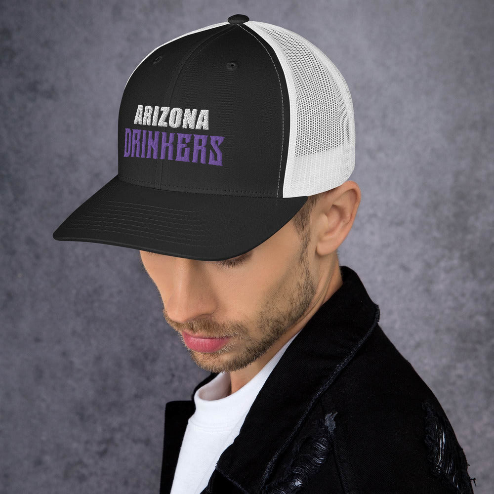 Trucker Cap with Arizona Drinkers in Violet Color on Front