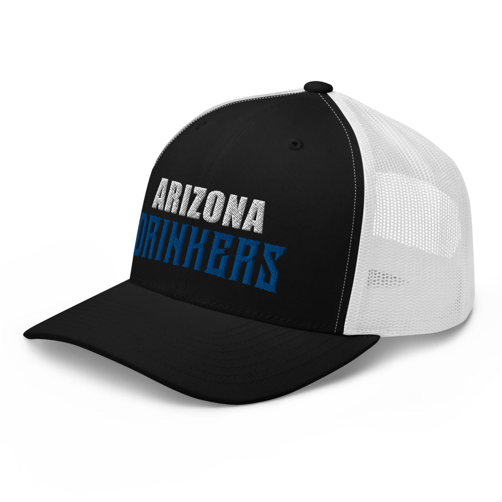 Trucker Cap with Arizona Drinkers in Blue Color on Front