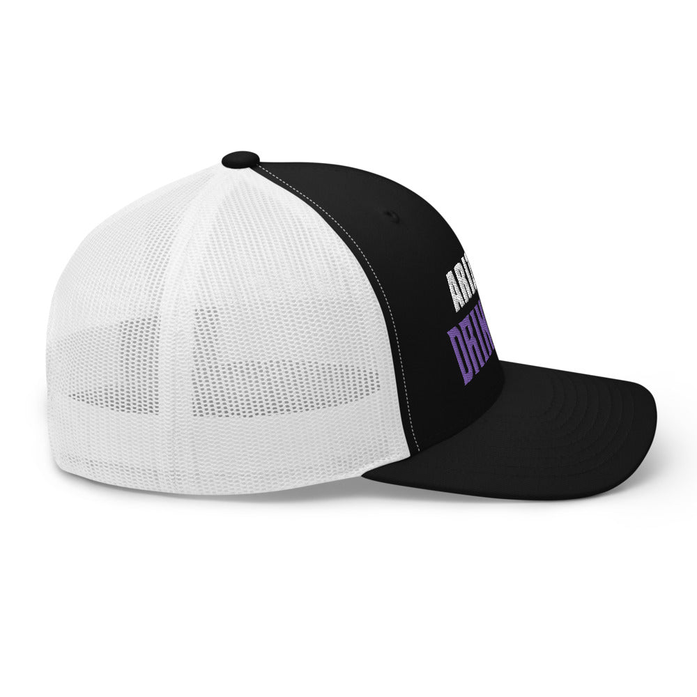 Trucker Cap with Arizona Drinkers in Violet Color on Front