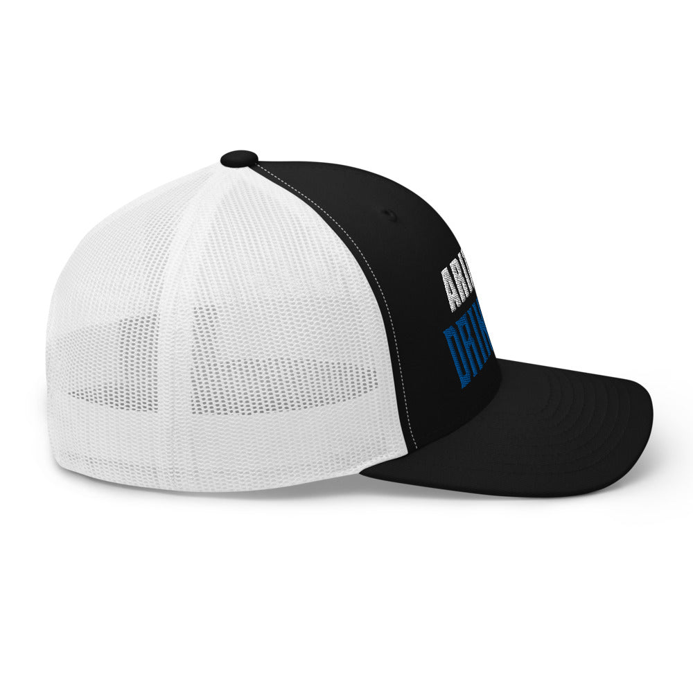 Trucker Cap with Arizona Drinkers in Blue Color on Front