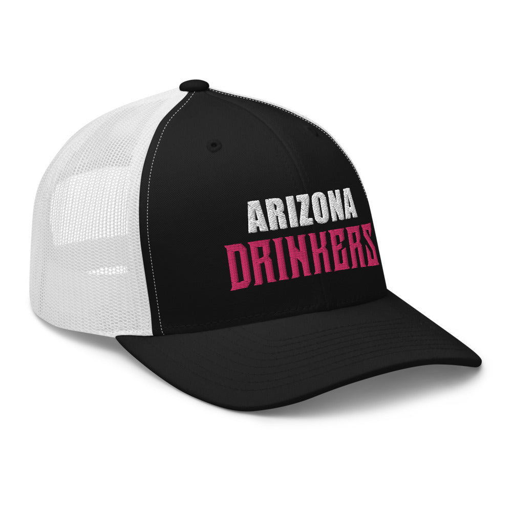 Trucker Cap with Arizona Drinkers in Pink Color on Front