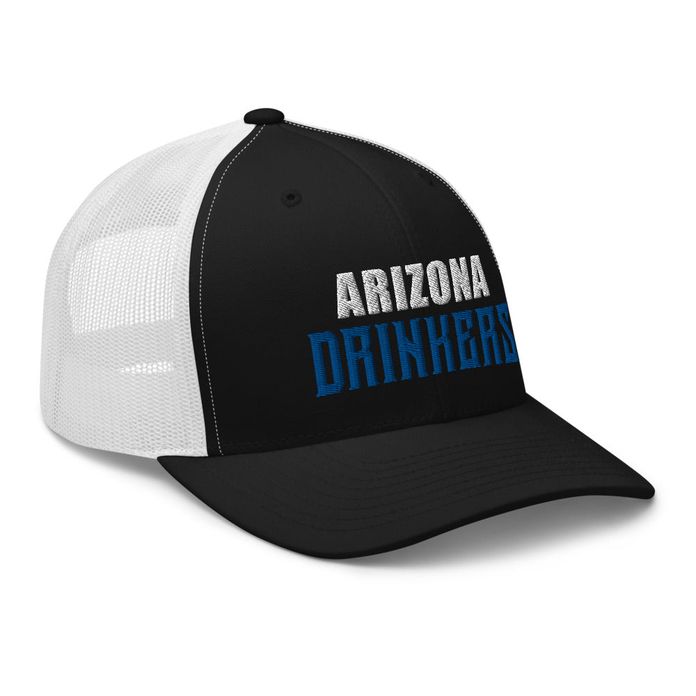 Trucker Cap with Arizona Drinkers in Blue Color on Front