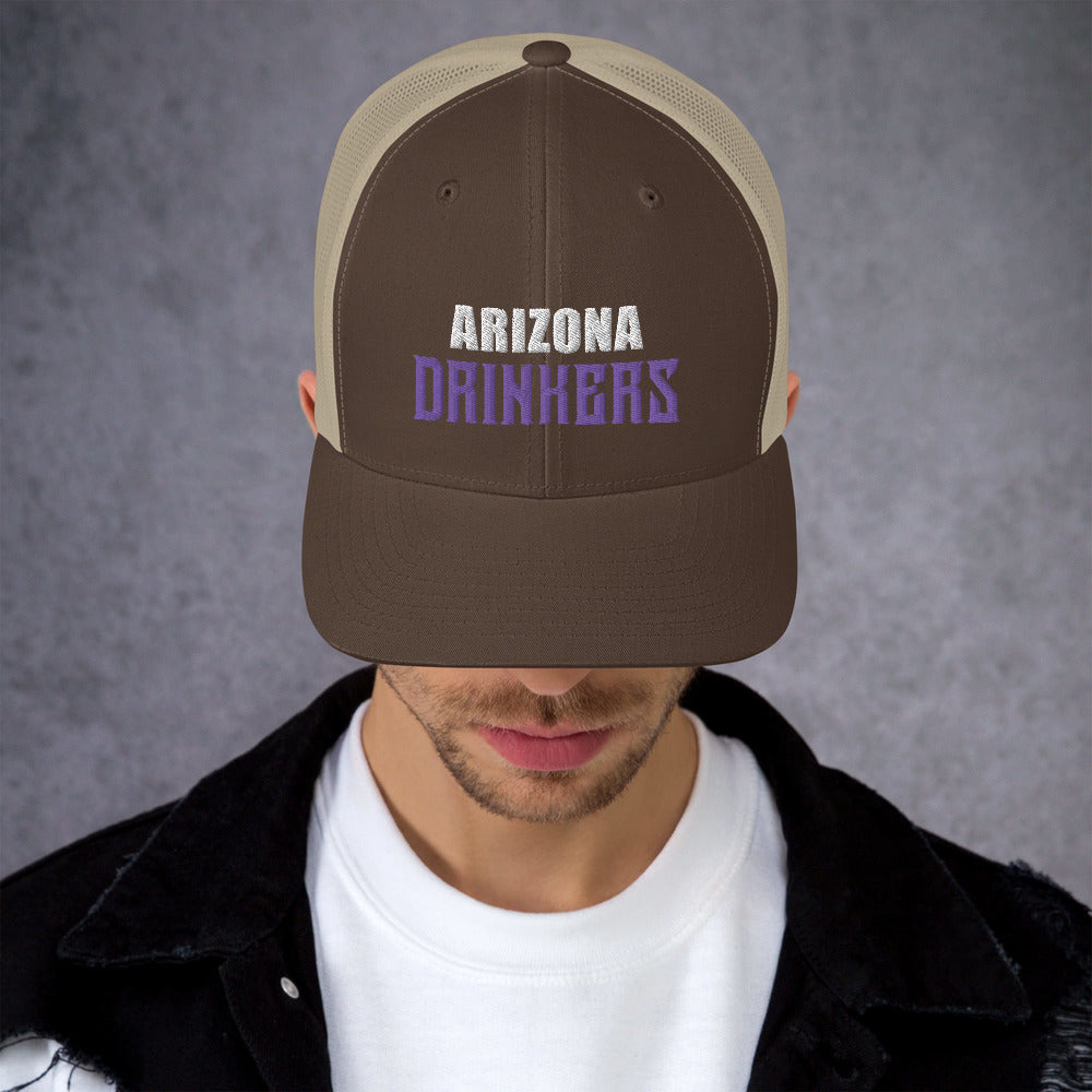 Trucker Cap with Arizona Drinkers in Violet Color on Front