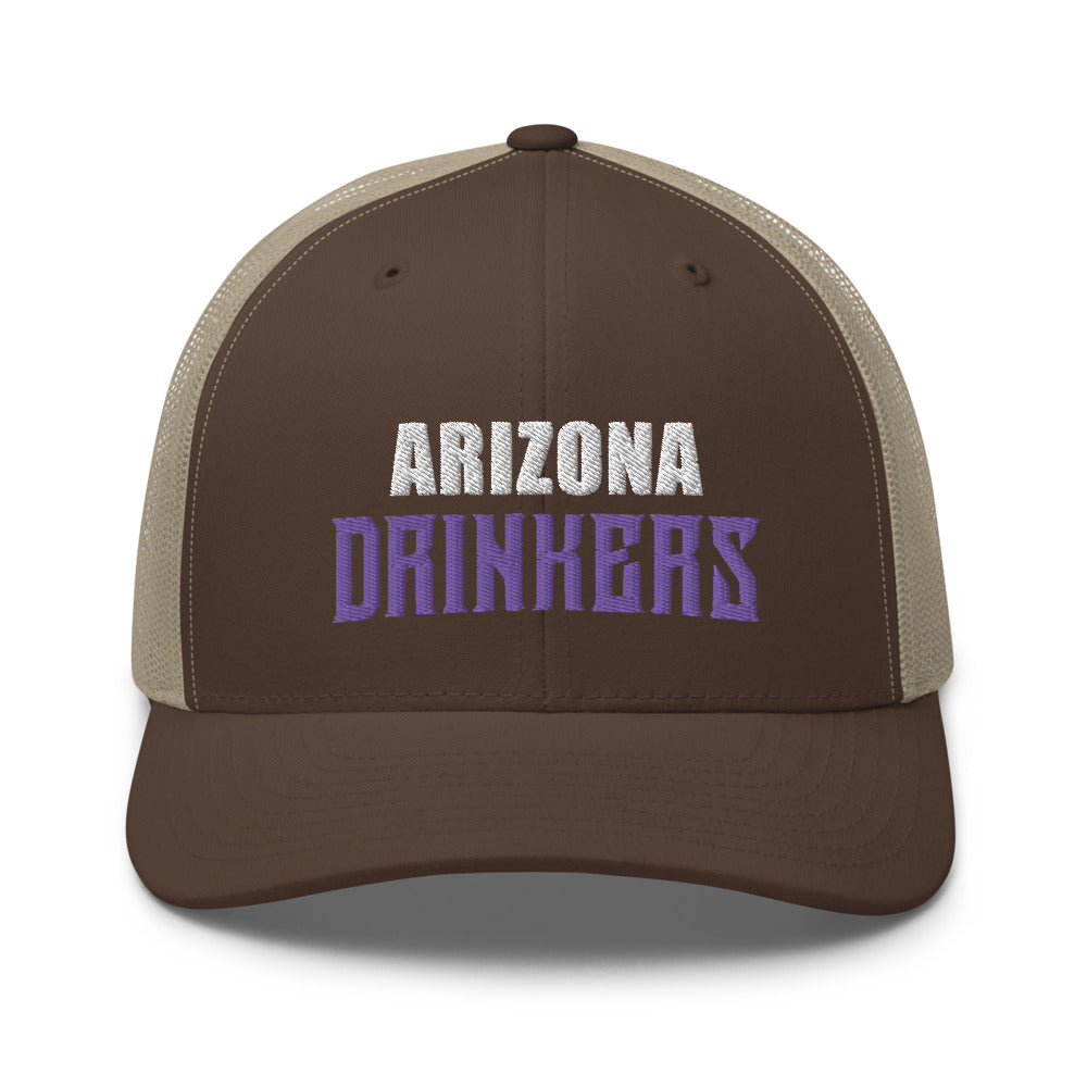 Trucker Cap with Arizona Drinkers in Violet Color on Front