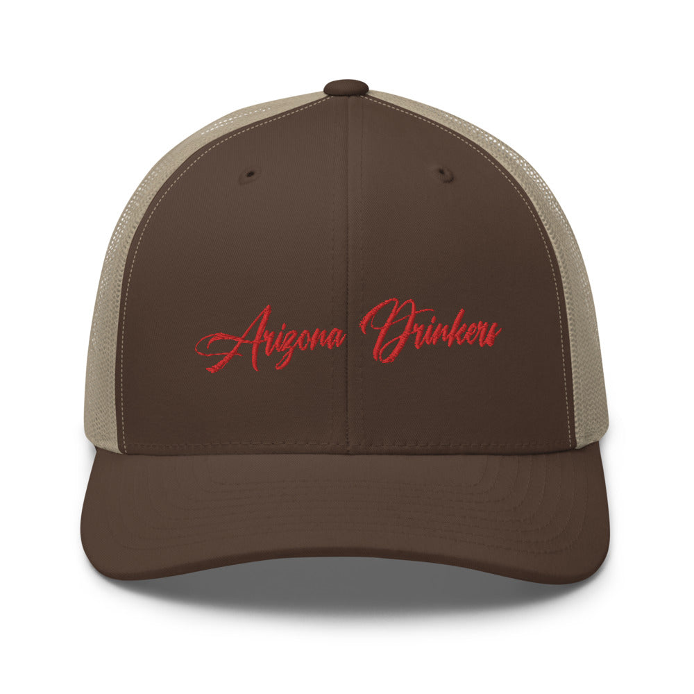 Trucker Cap with Arizona Drinkers in Red Color on Front