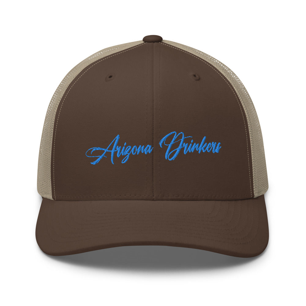 Trucker Cap with Arizona Drinkers in Blue Color on Front