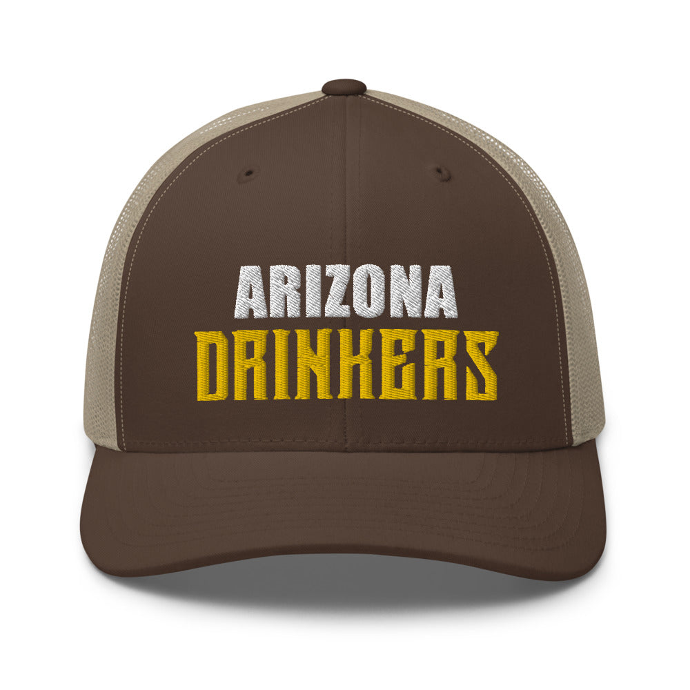 Trucker Cap with Arizona Drinkers in Yellow Color on Front