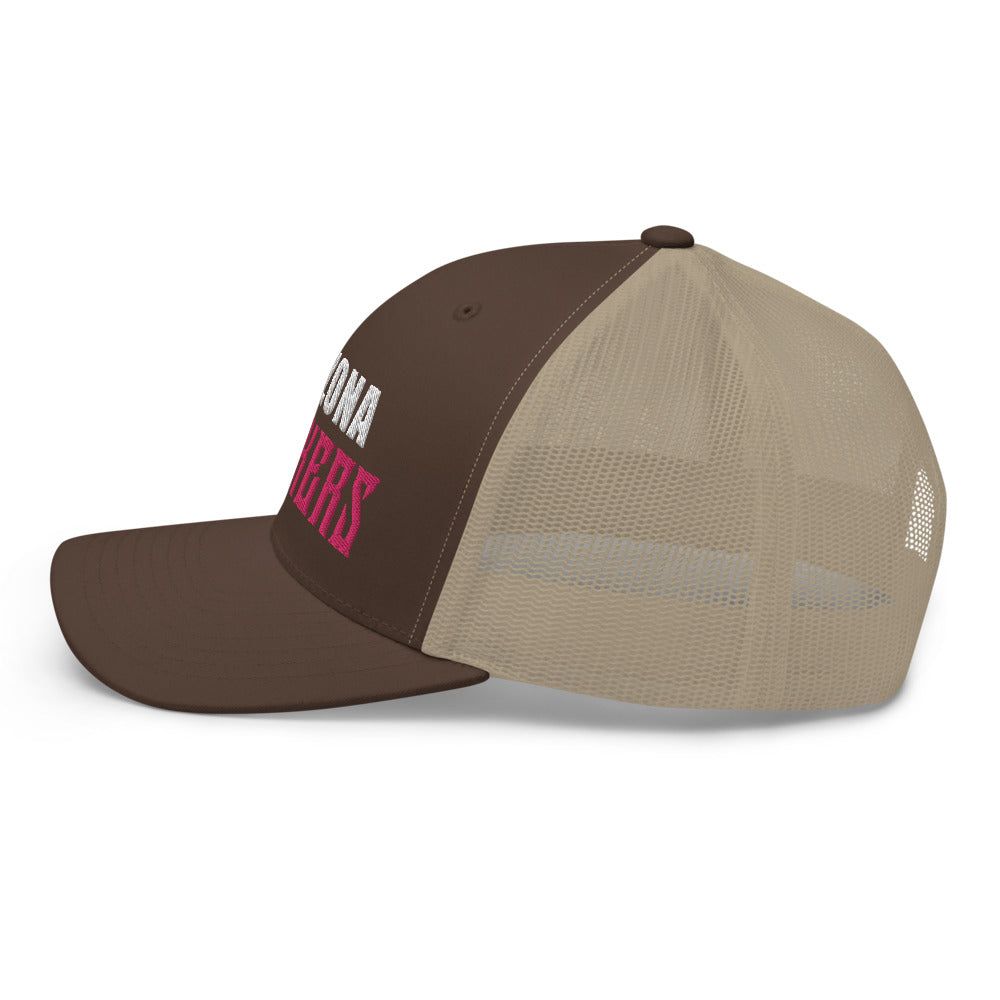 Trucker Cap with Arizona Drinkers in Pink Color on Front